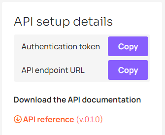 configuration details for the Reporting API